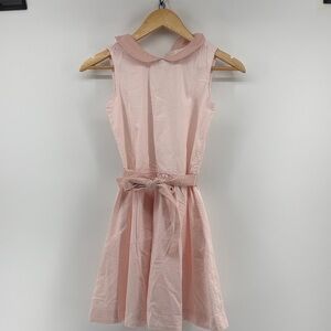 Chic Pink Kids Dress with Collar and Bow